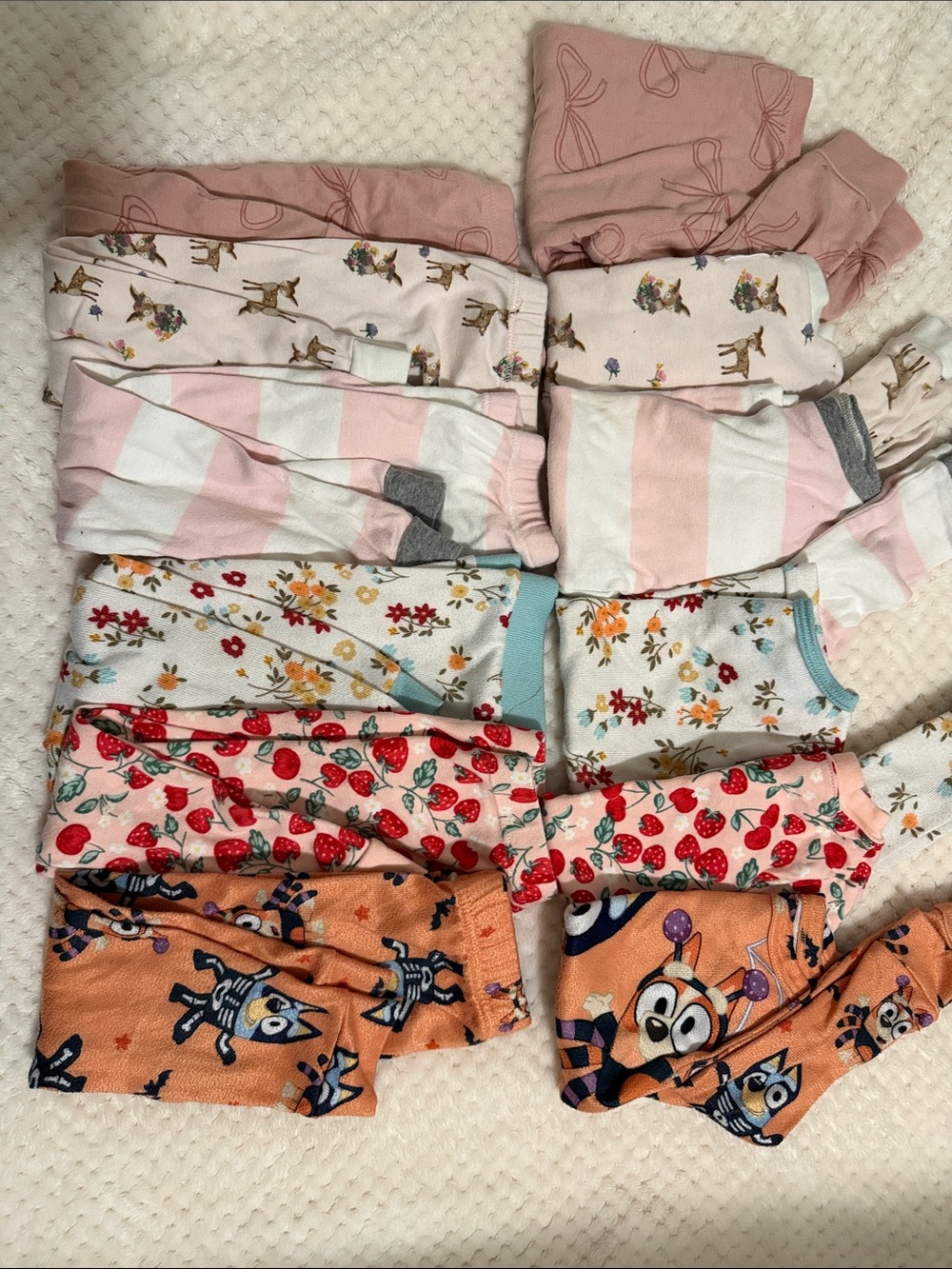 Bundle of 6 Toddler Girl Pajama Set - Mixed Styles